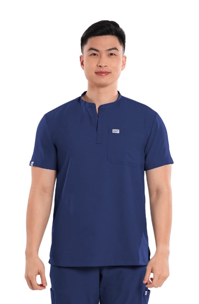 بلوزة سكراب رجالي ايرسترتش بياقة ماندارين (Airstretch®️ Mandarin Men Scrub Top)