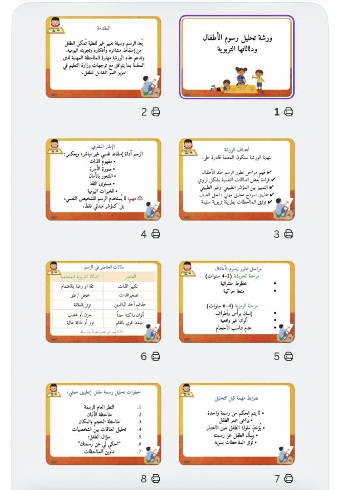 ورشة تحليل رسوم الأطفال