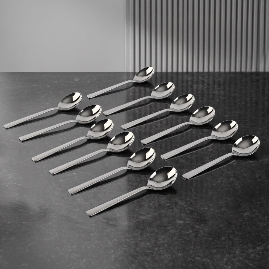 Soup spoon set - stainless steel | 12 pieces