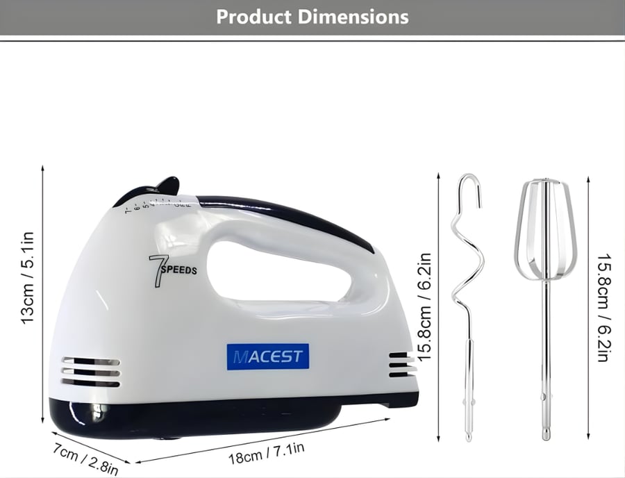 Egg beater mixer - 7 speeds | 100 watts