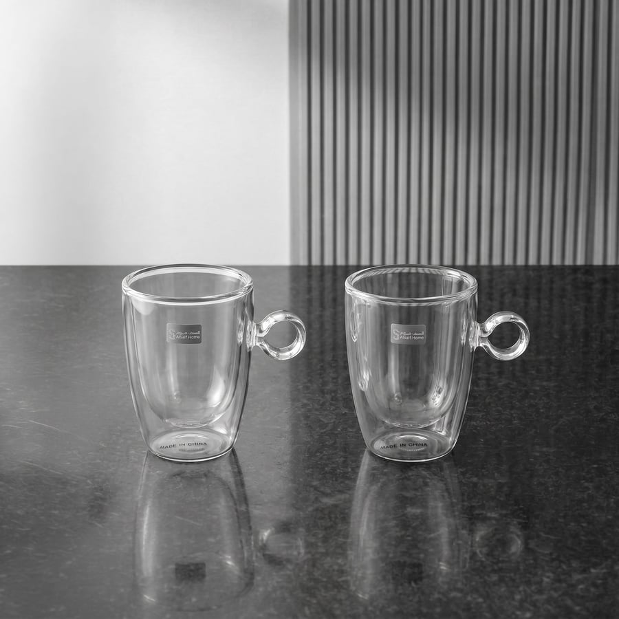Double Wall Glass Cup Set - 2 Pieces | Saif Home