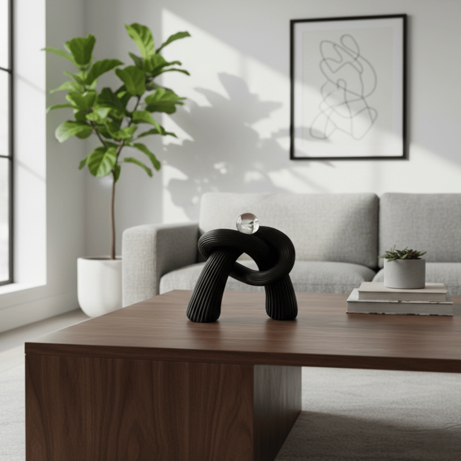 A black abstract masterpiece with an elegant modern touch for home decor