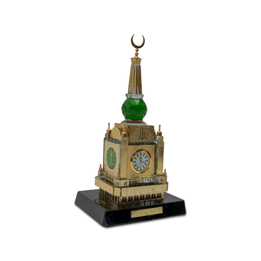 Golden crystal King of Mecca Clock Tower model – An exquisite decor and elegant gift masterpiece