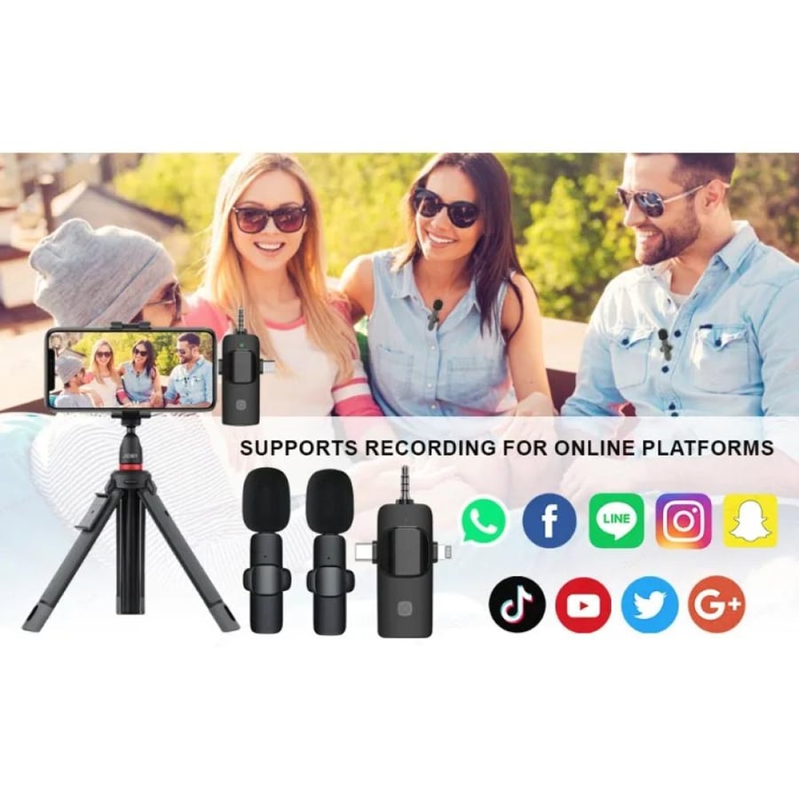 ميكروفون Lavalier لاسلكي 4 في 1