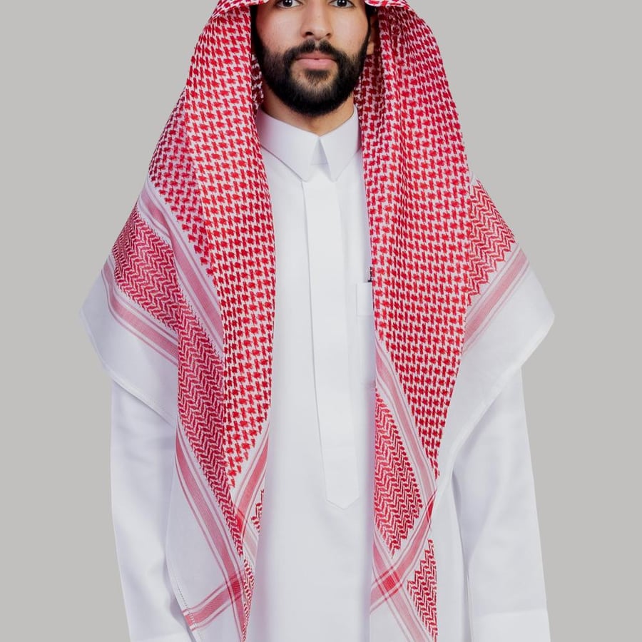 شماغ هوية اصالة احمر غامق