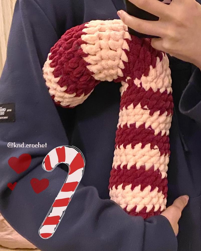 jumbo candy cane pillow