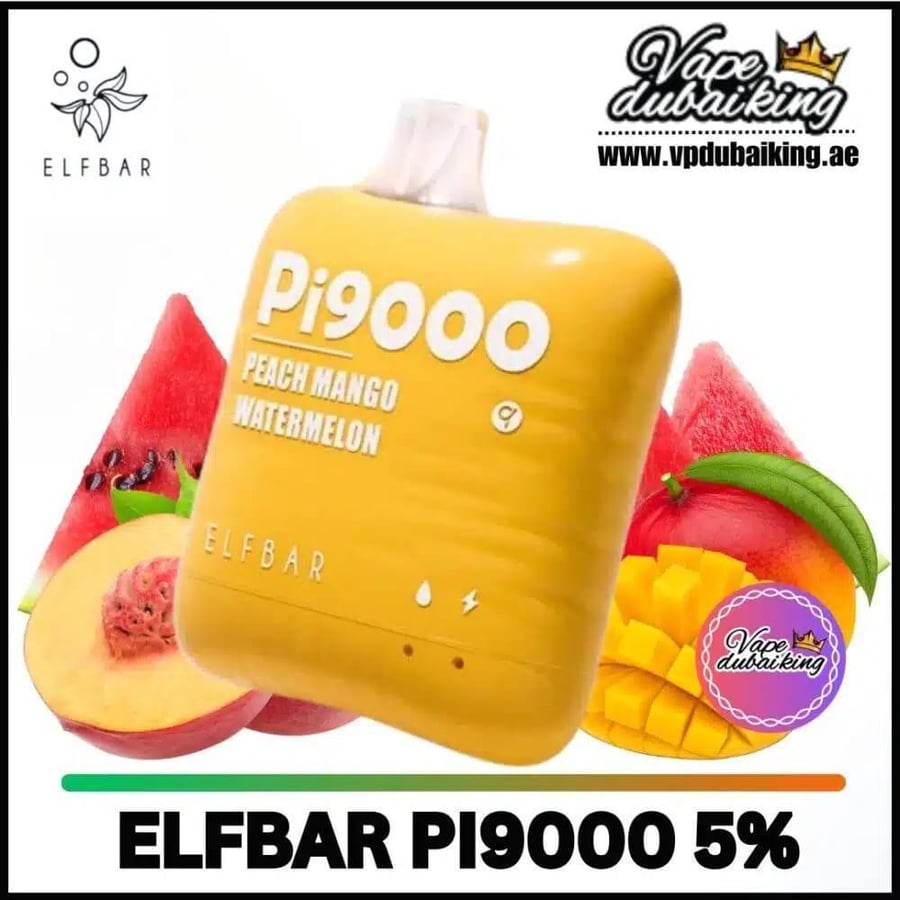 سحبة الف بار 9000 سحبة مكس مانجو خوخ  بطيخ Elf Bar Pi9000 PUFFS Dispos