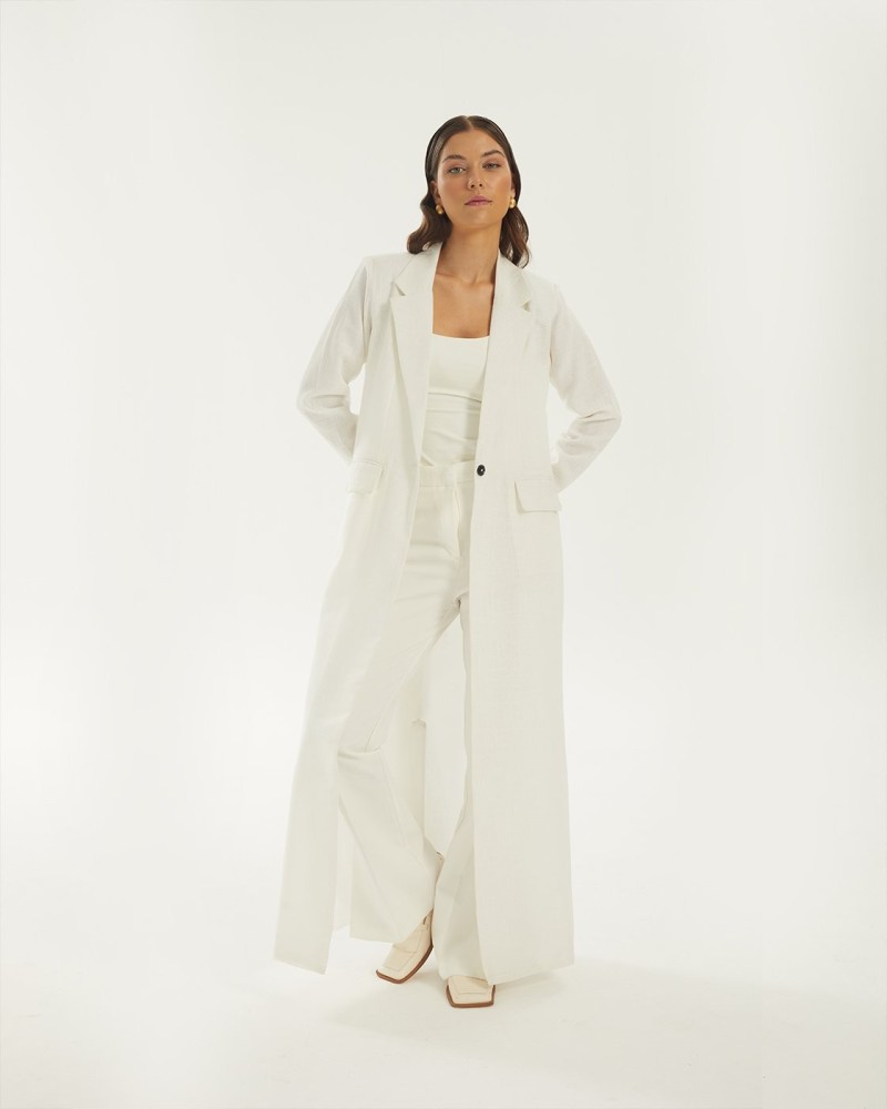 GEOMETRIC LINEN ABAYA