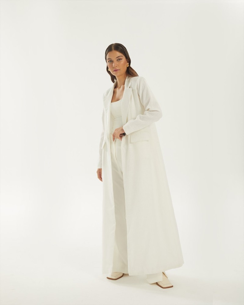 GEOMETRIC LINEN ABAYA