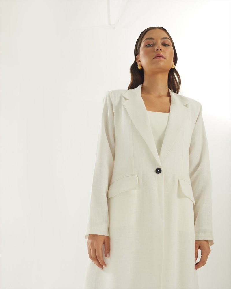 GEOMETRIC LINEN ABAYA