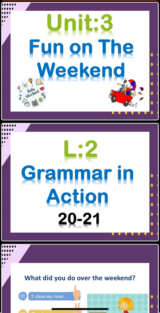 WC3-2- U3 L2-FunOn The Weekend-Rhythms and Reading