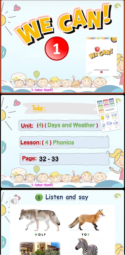 WC1-2 (Days and Weather) U4-L4- Phonics