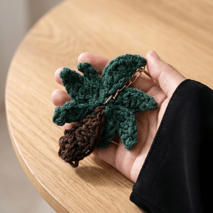 Crochet palm keychain