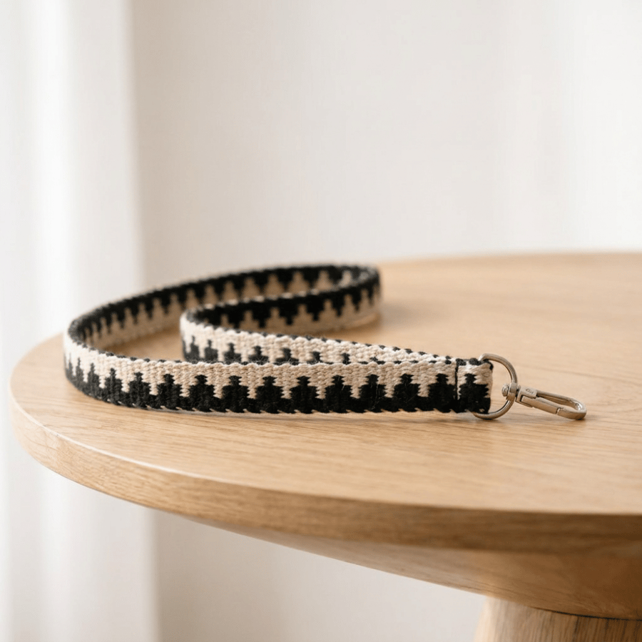 Sadu Card Holder - black & beige