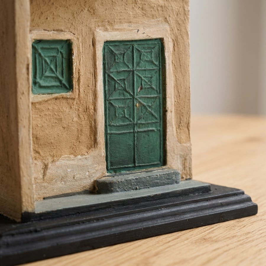 Traditional House Sculpture – Sandy Beige