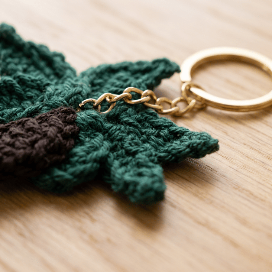 Crochet palm keychain