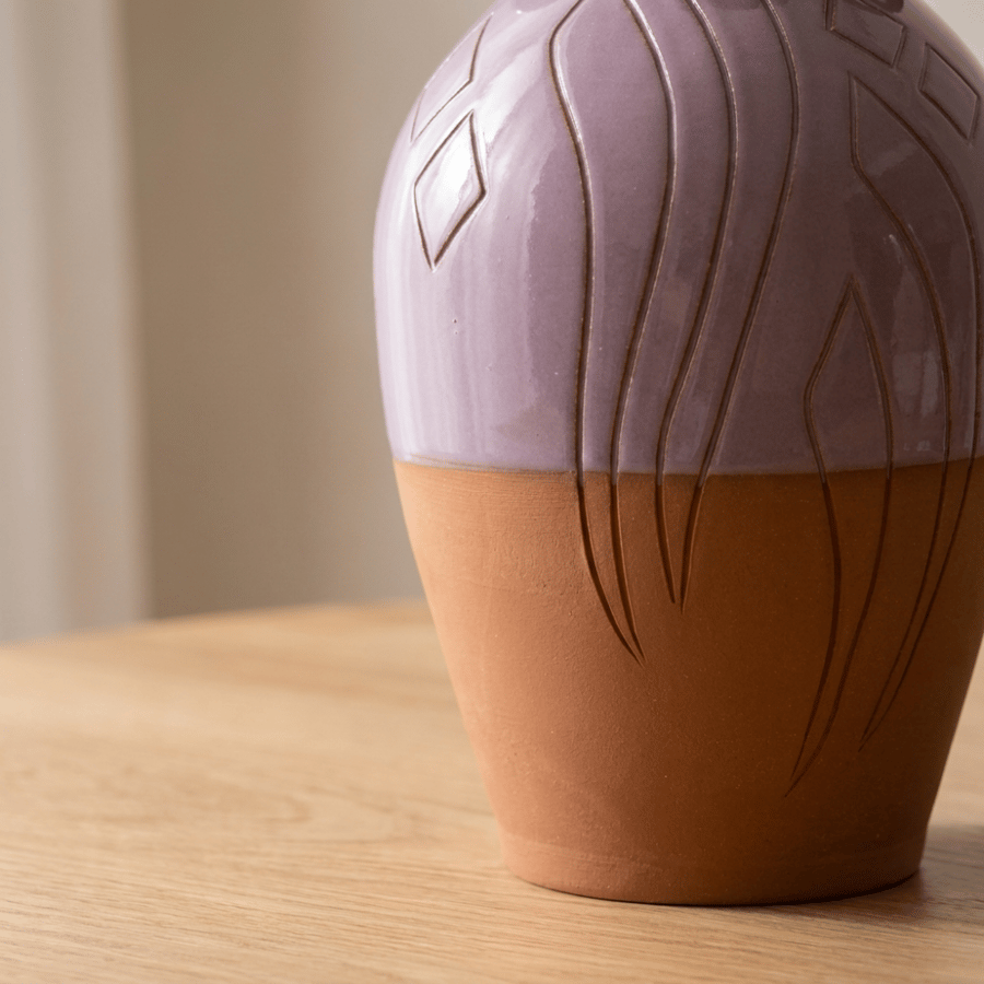 Ceramic Vase – Reddish-Pink Clay