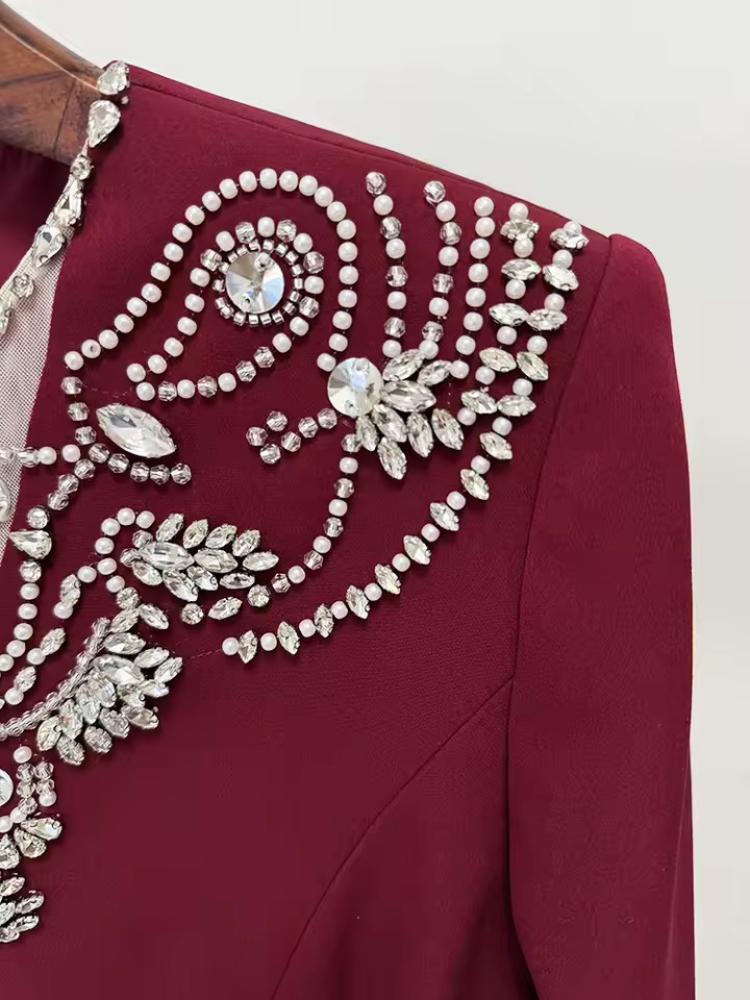 فستان سهرة عنابي