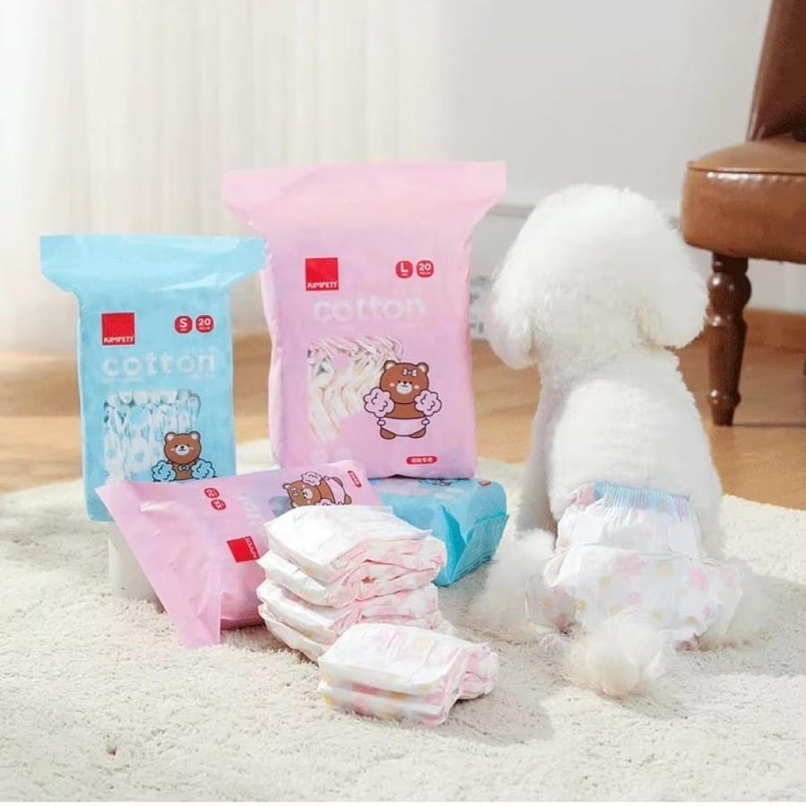 حفاضات مقاسs للحيوانات الأليفة وردي Pet disposable diapers