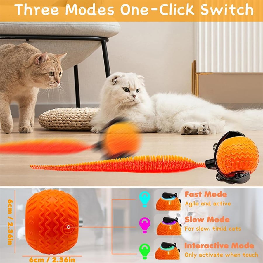 لعبة كرة ذكية للقطط برتقالي Cat toy - Intelligent Cat Toy Ball