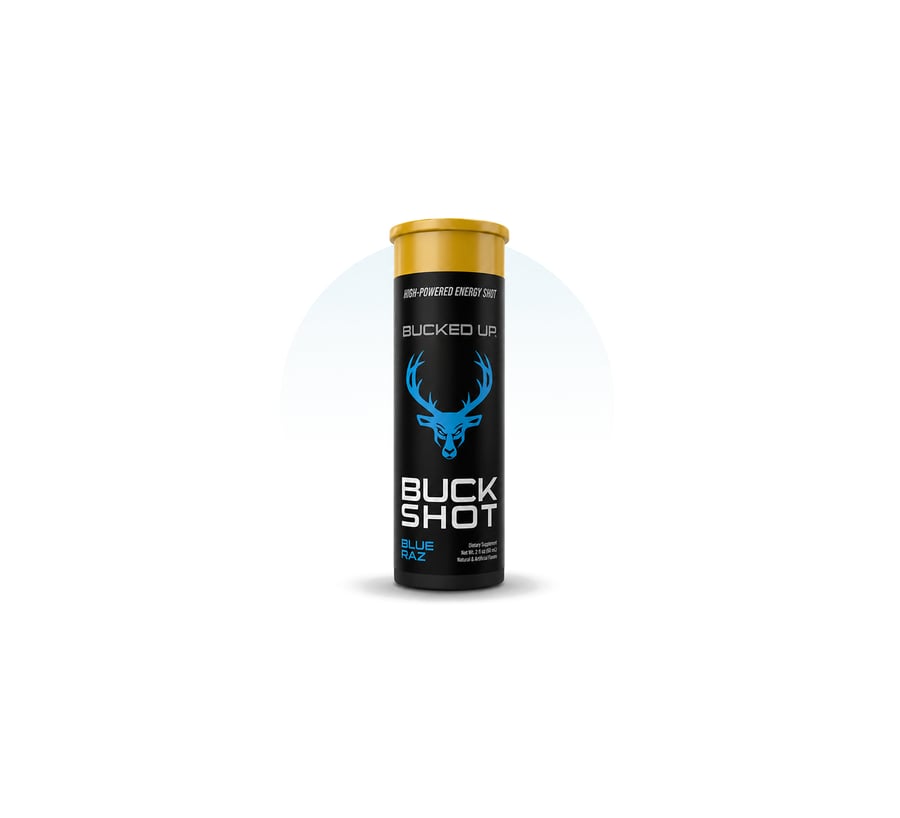 Bucked Up Buck Shot – Blue Raz – 2 × 12 Servings