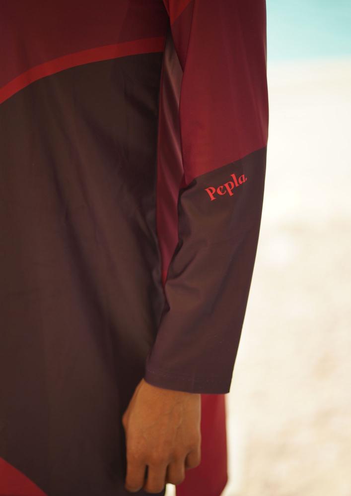Dark Cherry Squared Long Rashguard