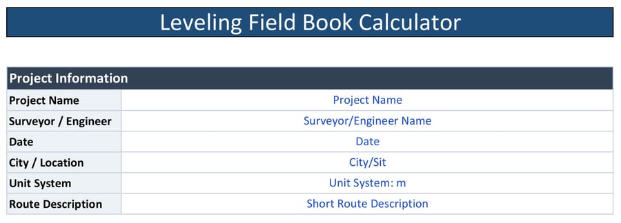حاسبة دفتر ميدان التسوية الضابطة - إكسل - للمهندسين والمساحين - LevelCalc Pro