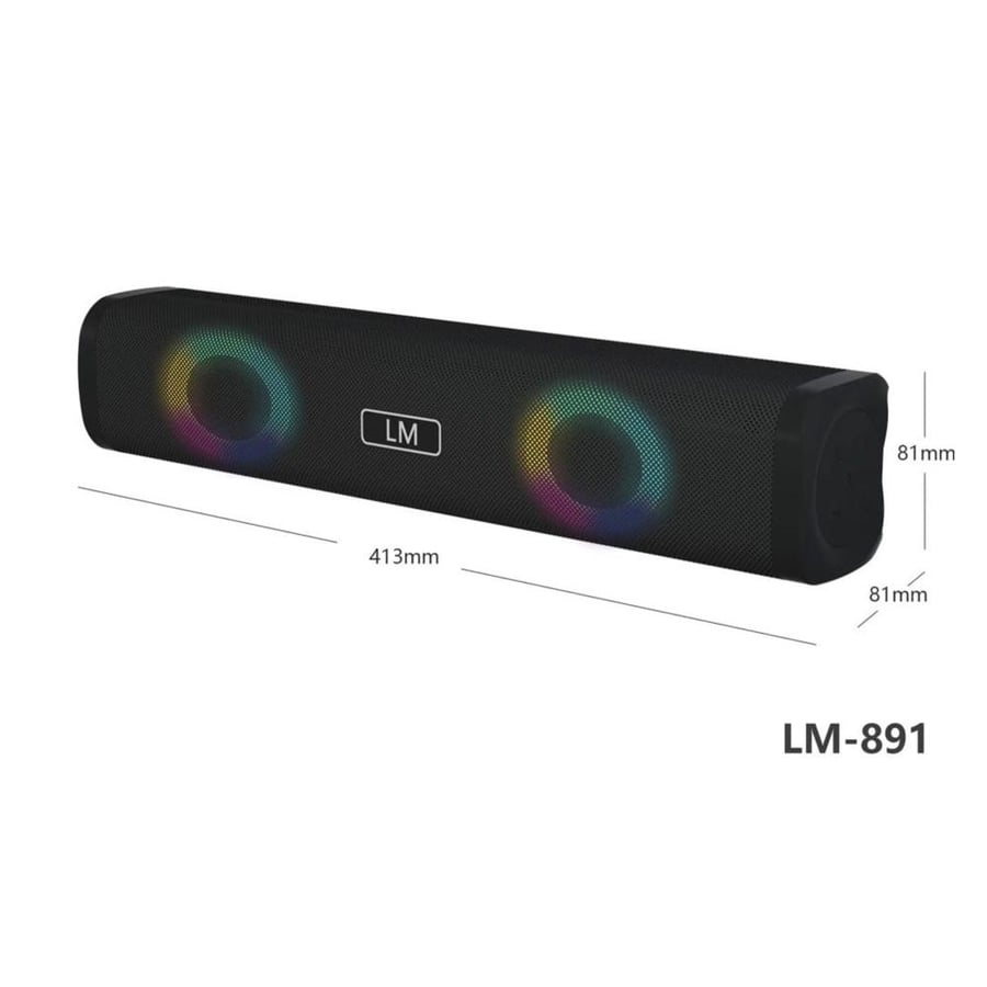 Sound bar speaker with stereo sound and RGB lighting