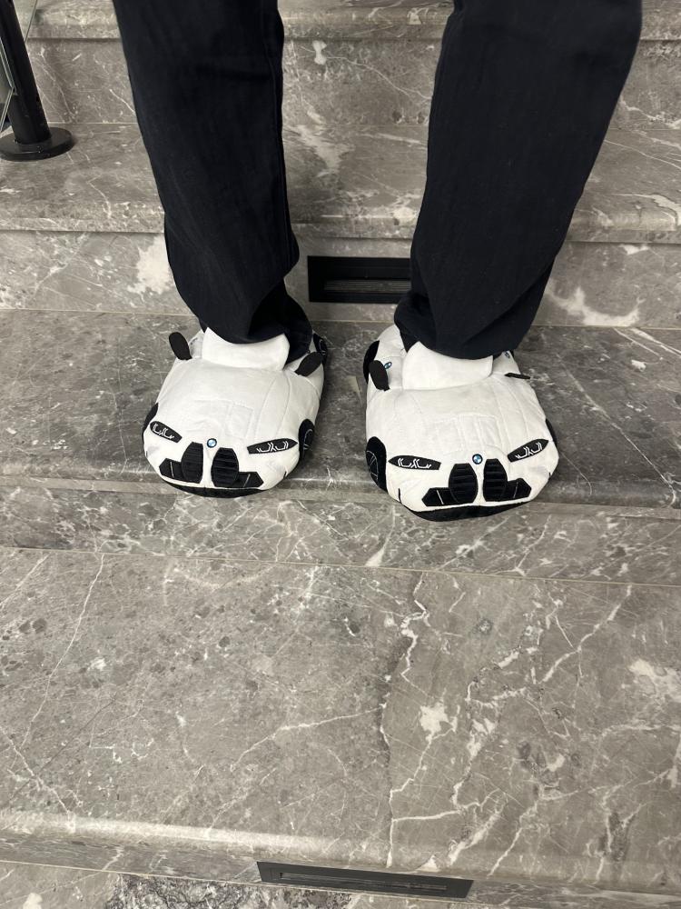 White BMW slipper