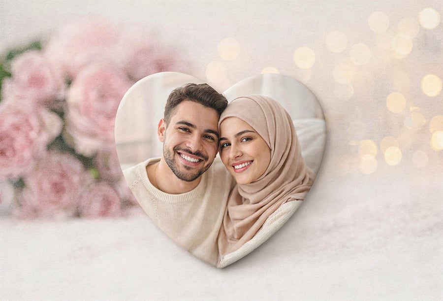 مغناطيس & دبوس صور قلب صغير مخصص