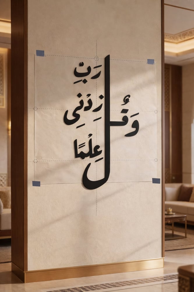 استنسل كليشه لتركيب لوحة وقل رب زدني علما بسهولة