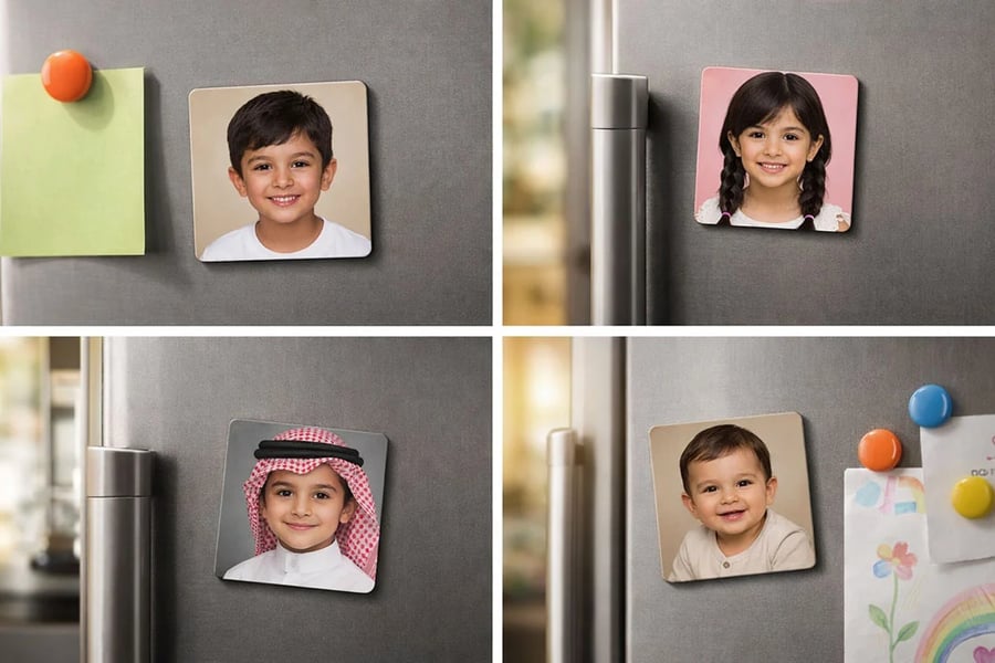 مغناطيس و دبوس صور مربع مخصص 58 × 58 مم