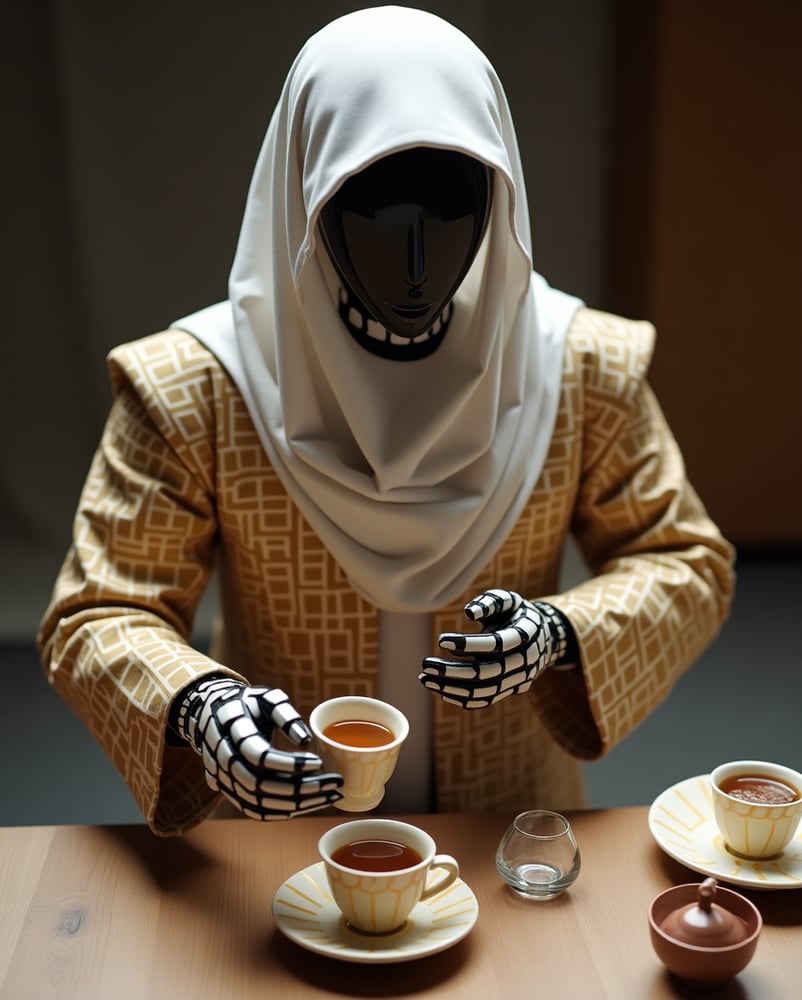 لوحة كانفاس رجل عربي بلباس تقليدي فاخر