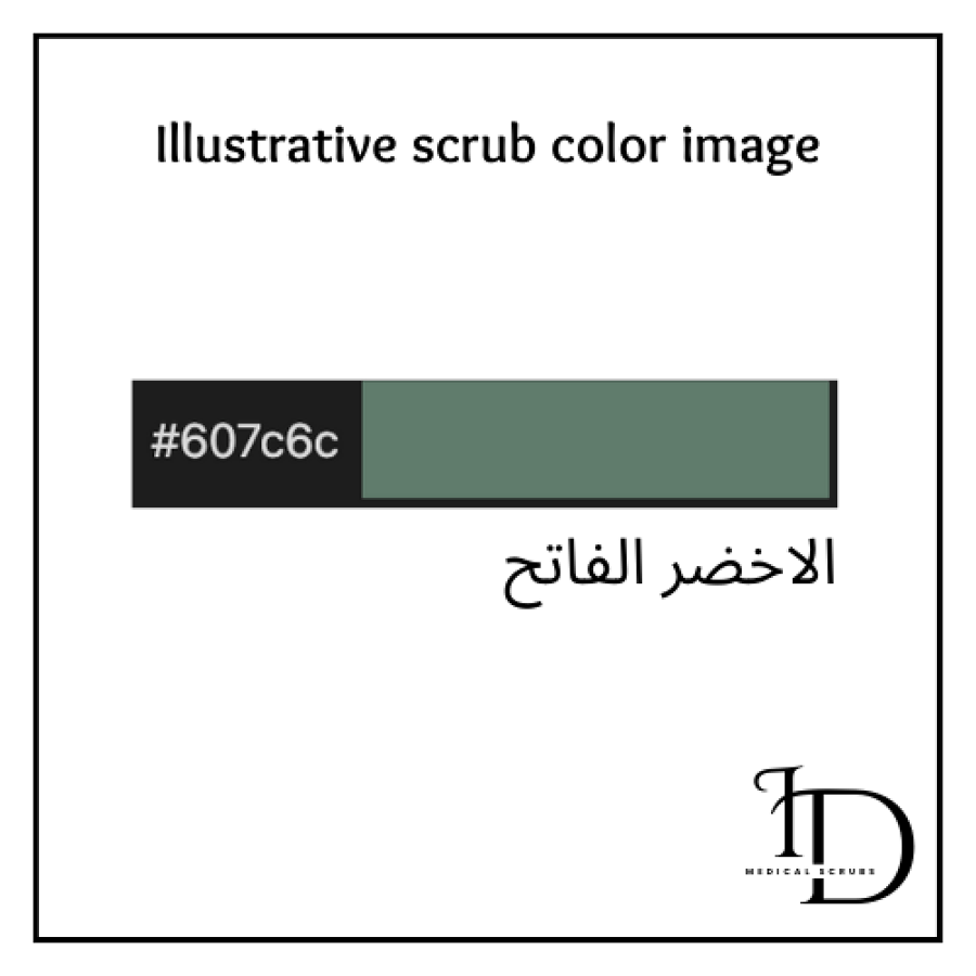 V-neck medical scrub in light green color F-001