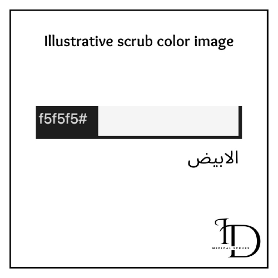 Medical scrub with V-neck in white color M-004