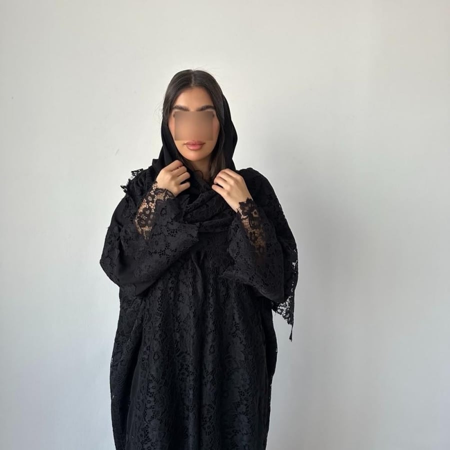 عباية تولين كريب ودانتيل