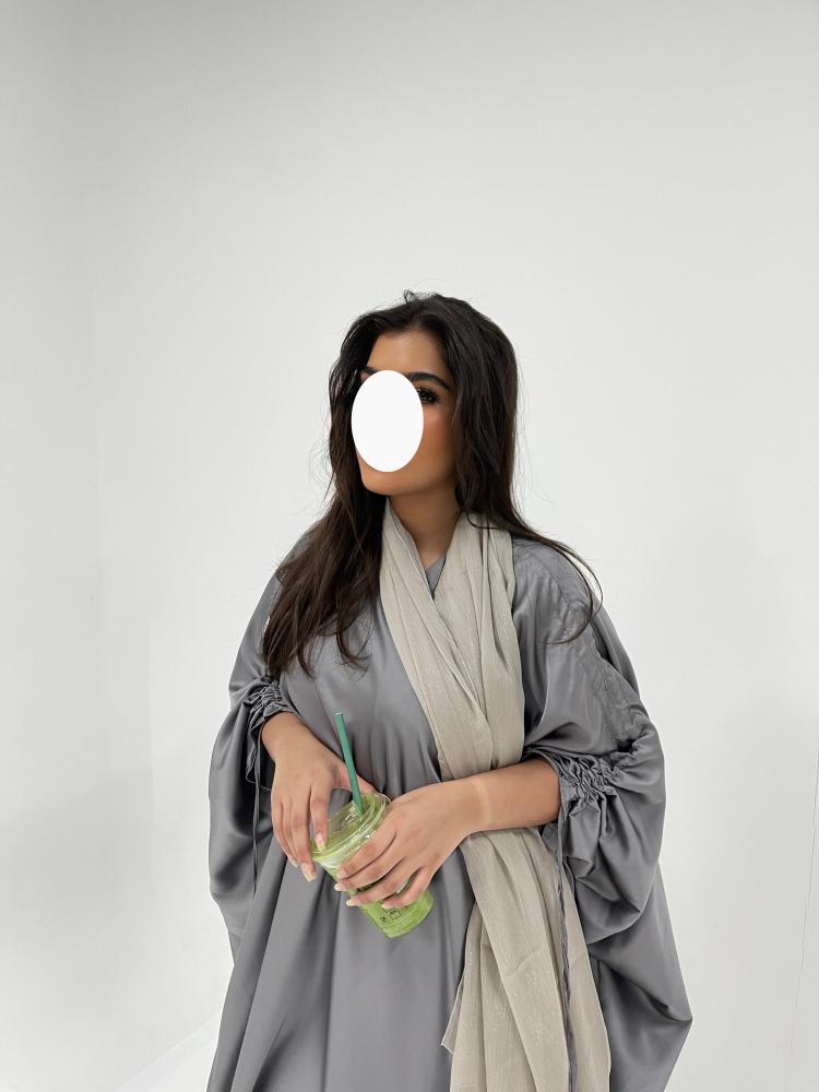 حرير بشت رصاصي وطرحه لمعه
