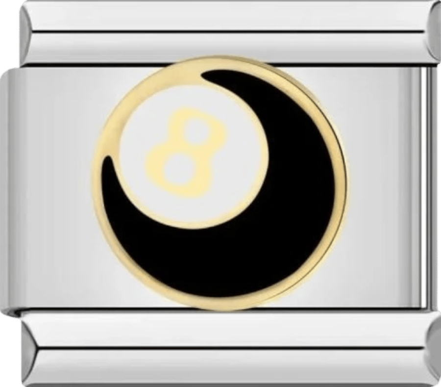 Silver Charms Black Billiard Ball