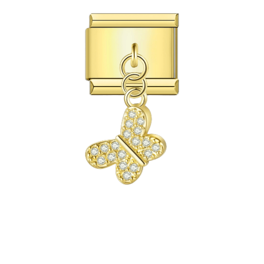 Charm gold pendant, small butterfly