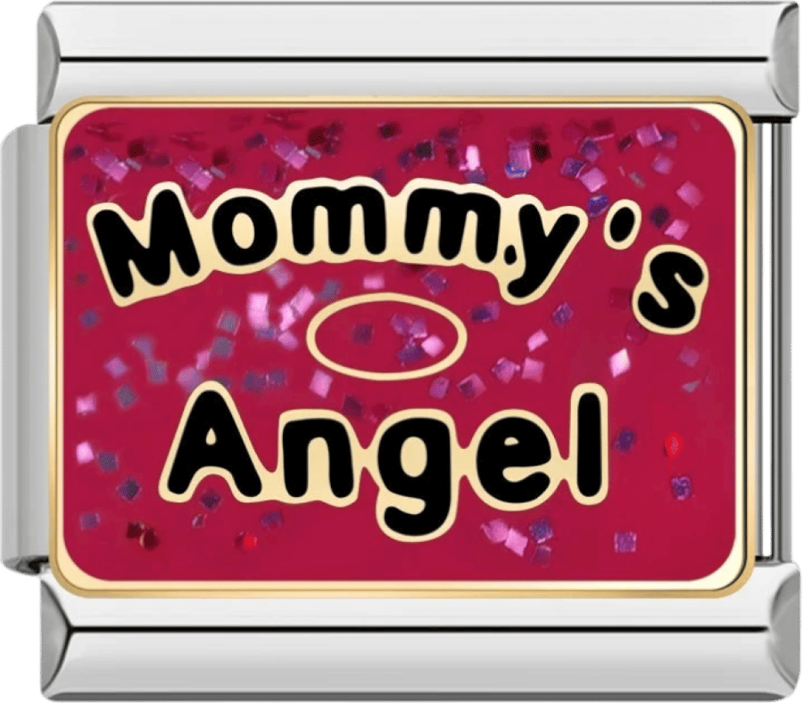 Mommy's Angel Pink Silver Charms