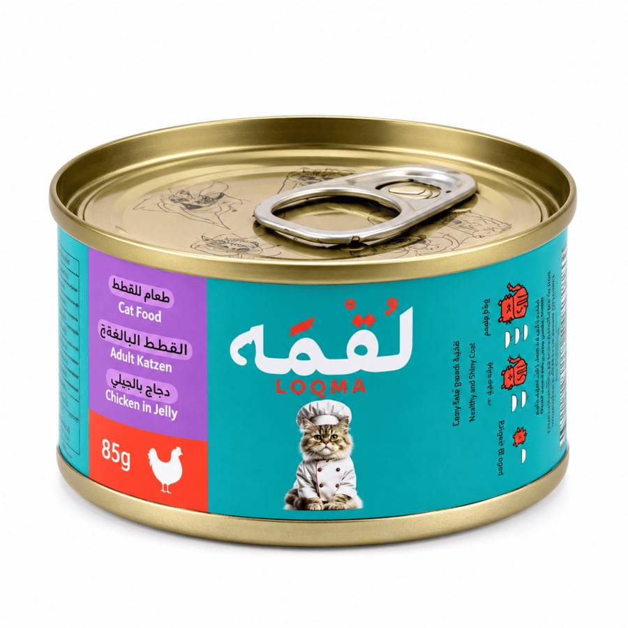لقمه طعام رطب للقطط البالغة والصغيرة 85 جرام