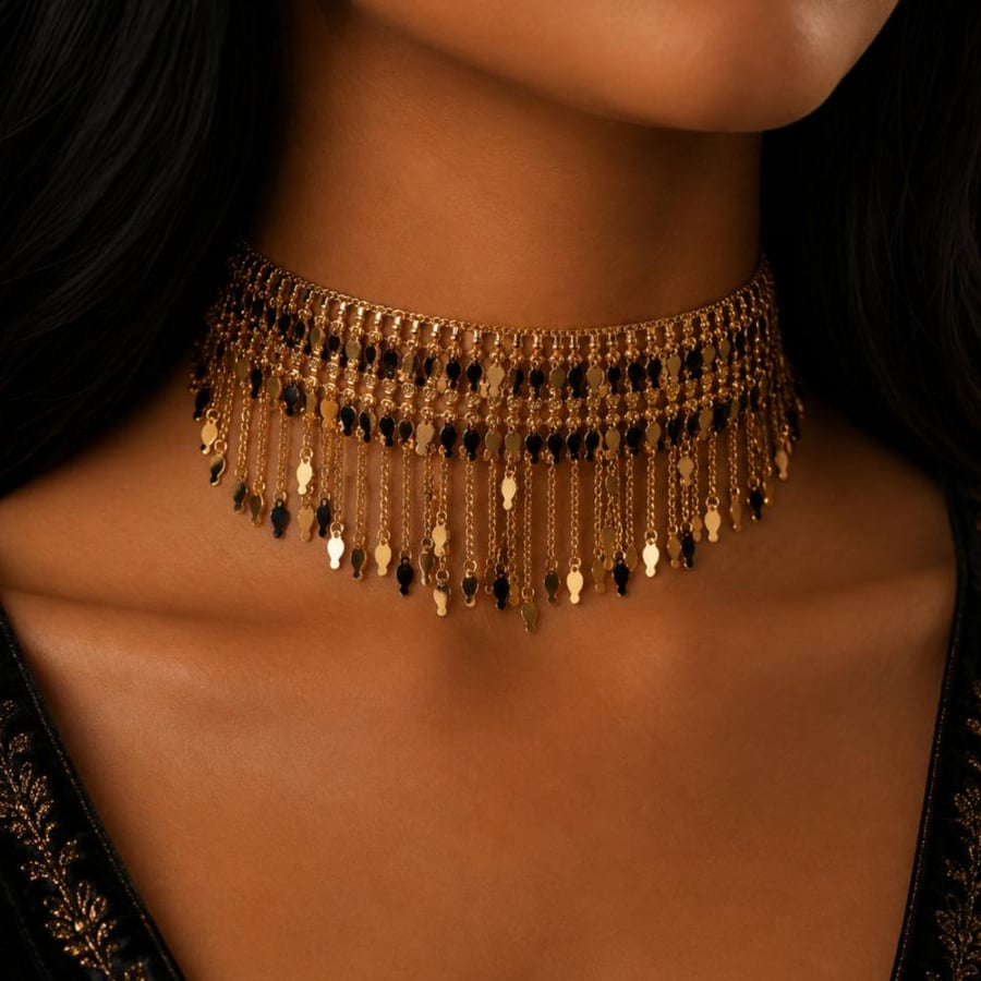 مخنق مزنط الشراشيب – بديل الذهب