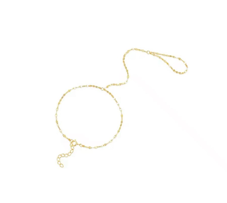 أسوارة يد متصلة بخاتم ساده  /Plain Hand Chain Bracelet