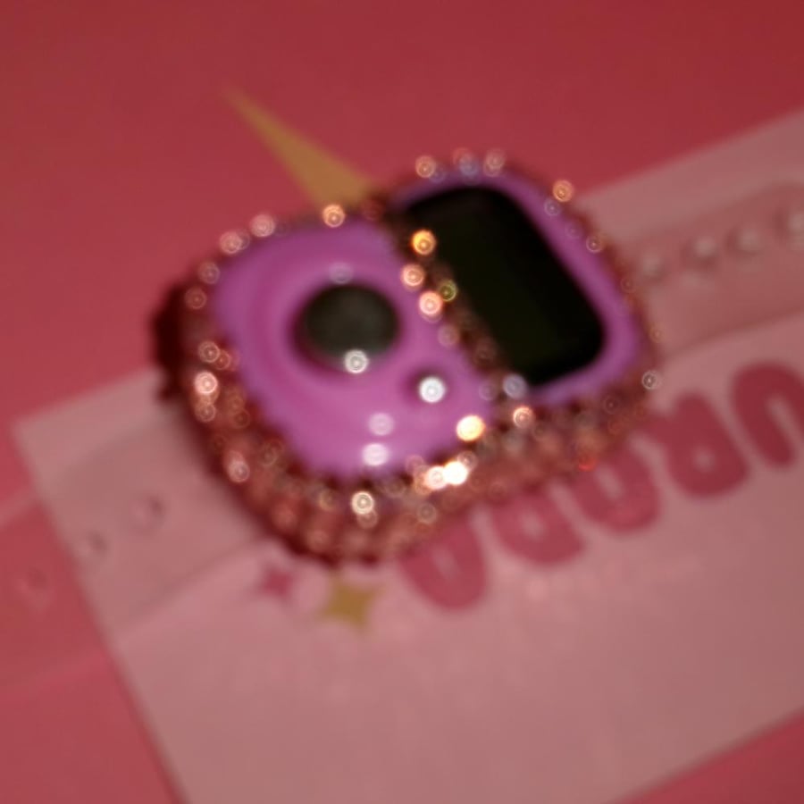 خاتم التسبيح الكريستالي – وردي فاتح / Crystal Tasbeeh Ring – Light Pink