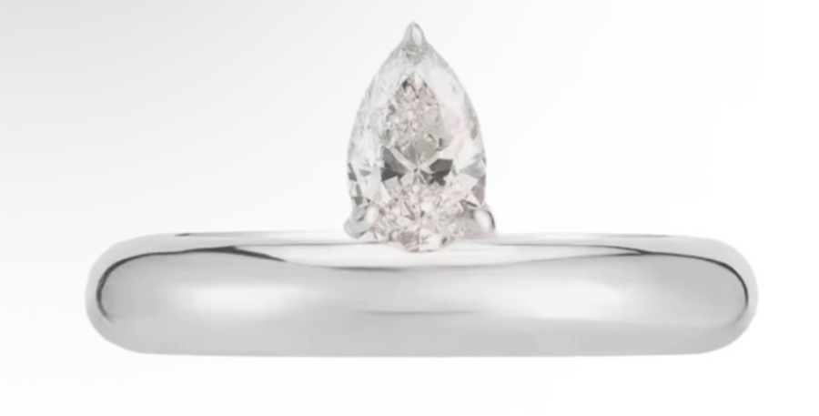 خاتم دمعة فضي | Silver Drop Ring