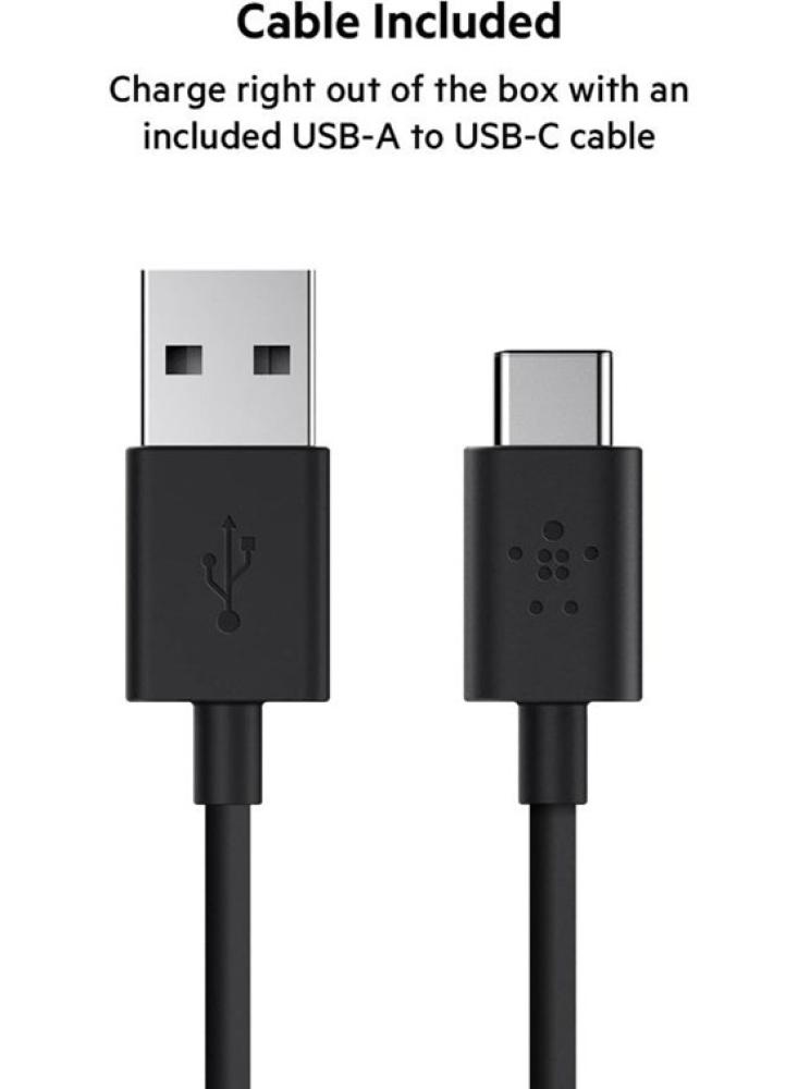 باور بانك محمول بمنفذ USB-Cـ 10000 ملي أمبير/ساعة مع منفذ USB-C ومنفذ USB-A