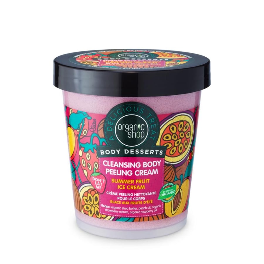 Organic Shop Summer Fruit Ice Cream Cleansing Body Peeling Cream 450Ml