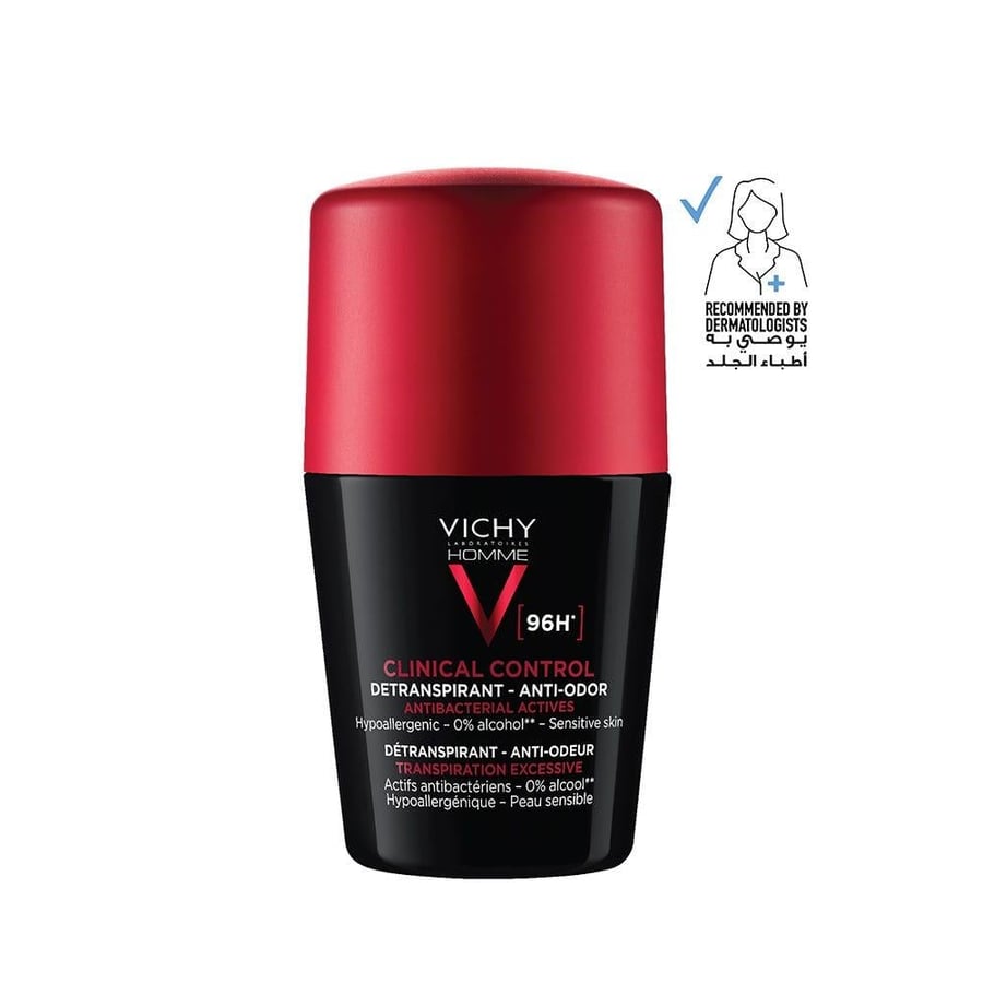 Vichy 96 Hour Clinical Control Deodorant for Men Roll On 50ml
