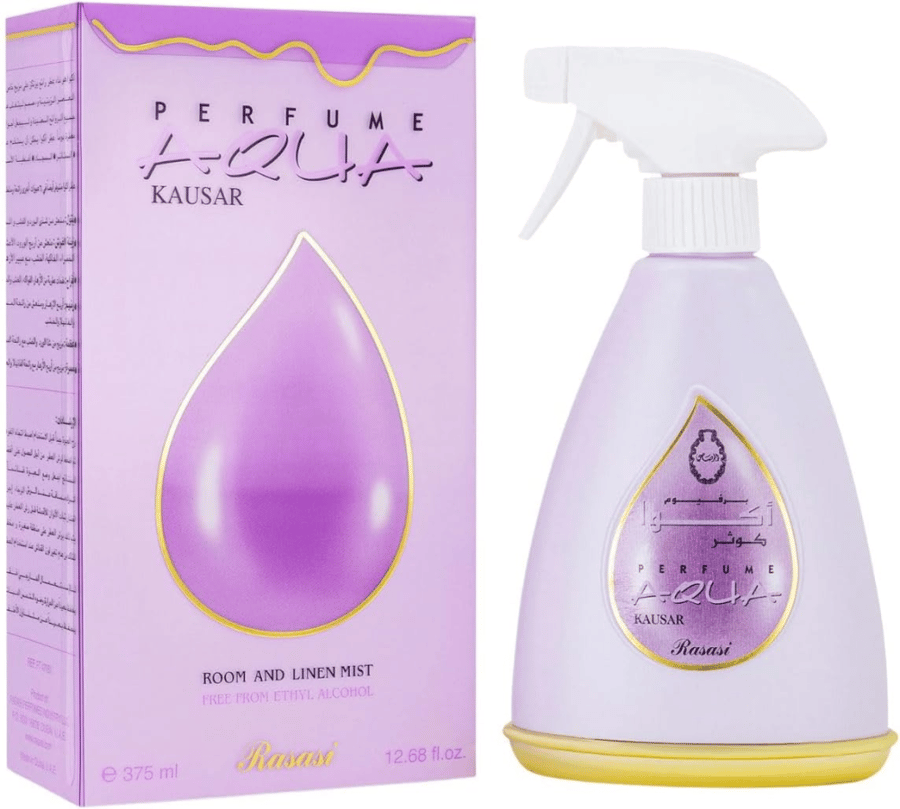 رصاصي أكوا كوثر معطر جو معطر للغرفة والشراشف 375مل