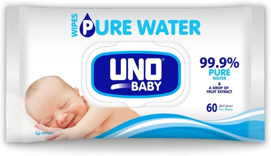 Uno Baby Pure Water Wipes 60 Pcs